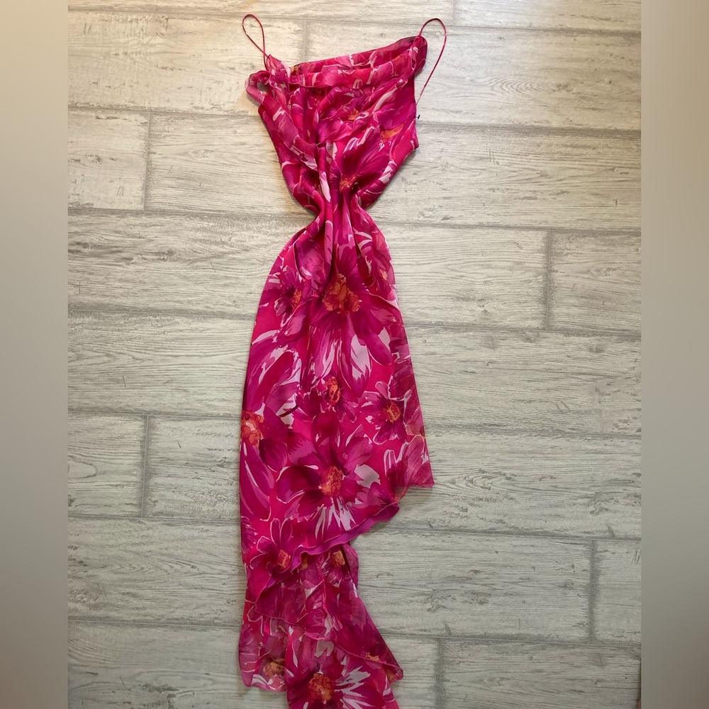 Caché Long Pink Floral Dress